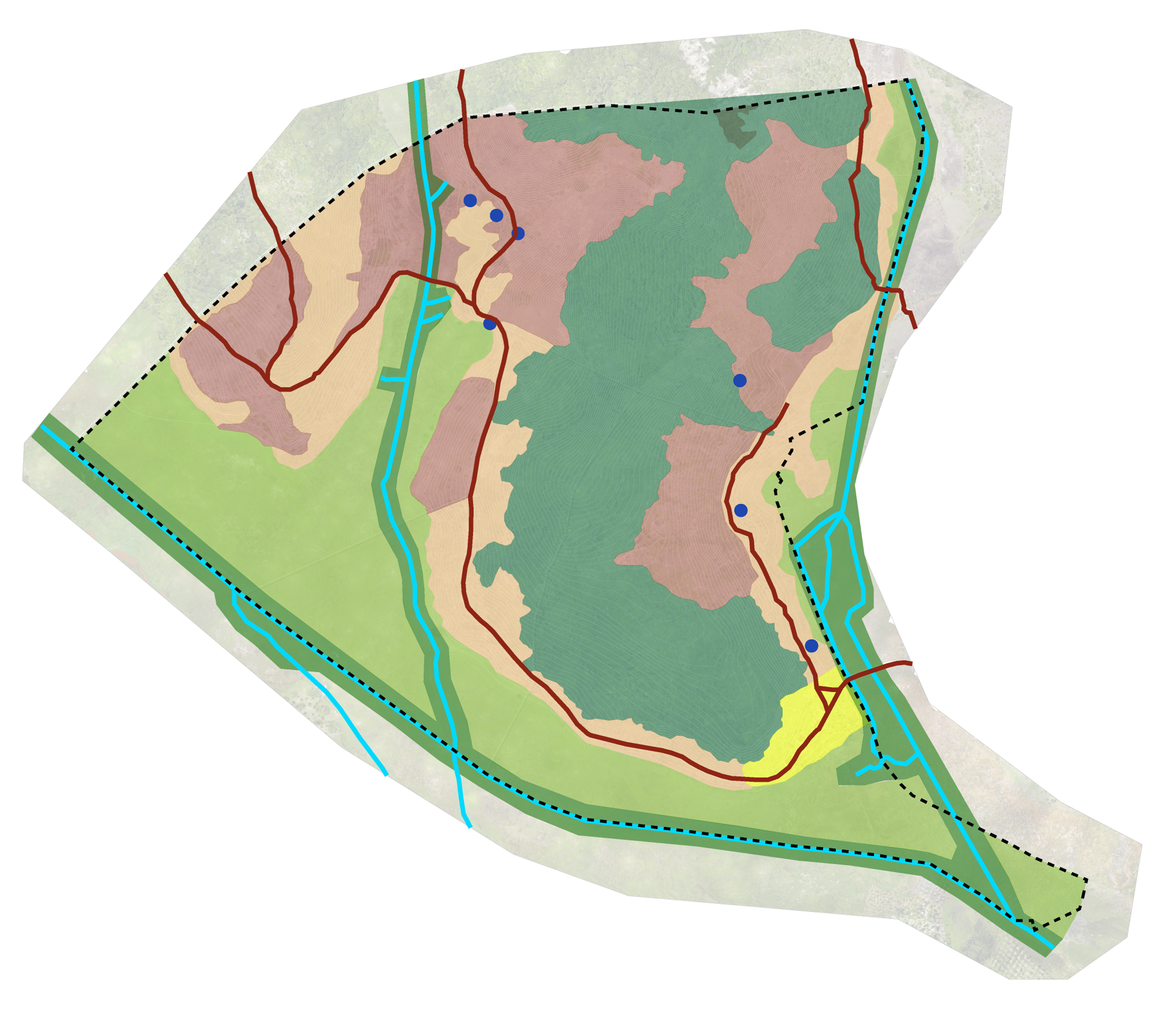 Mapa de zoneamento da Reserva Ecológica Yacy